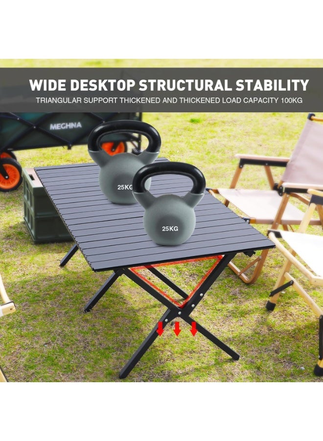 DubaiGallery Multi-Purpose Folding Outdoor Table 120×60×45 CM Metal Slat Design, Strong Stable Legs, Compact Storage with Carry Bag for Camping, BBQ, Picnic - Image 3